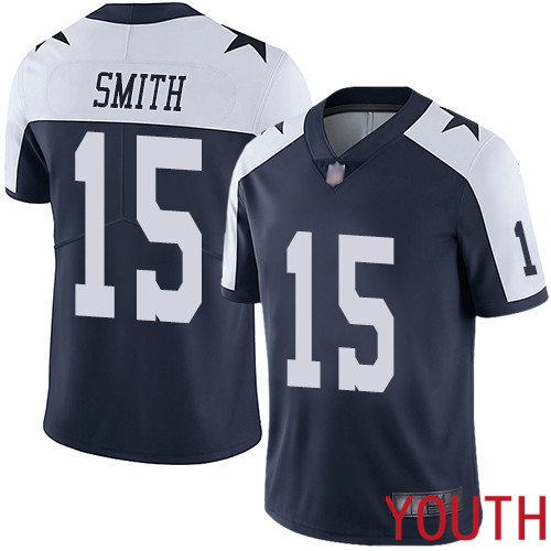 Youth Dallas Cowboys Limited Navy Blue Devin Smith Alternate #15 Vapor Untouchable Throwback NFL Jersey